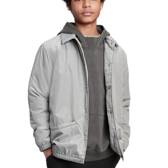 Gap Teen 100% Recycled Polyester Jacket - Antique Pewter - Sz XL - Picture 1 of 3